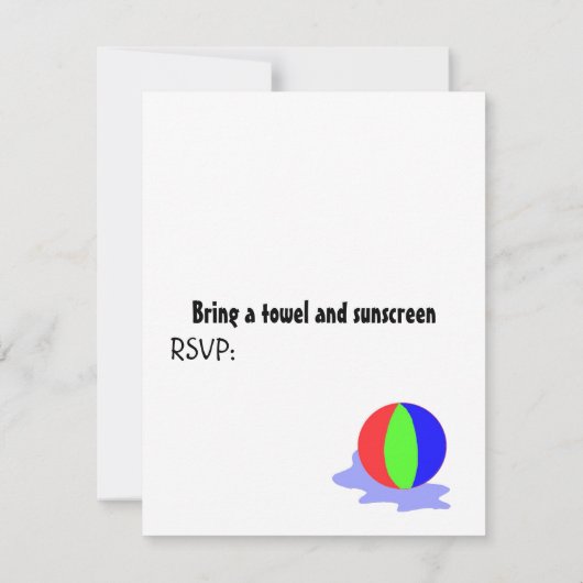 Party des Pools Einladung (Rückseite)