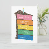 Party des Rainbow Layer Einladung (Stehend Vorderseite)