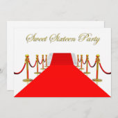 Party des roter Teppich-Ereignis-Bonbon-16 Einladung (Vorne/Hinten)