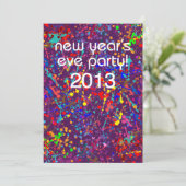 Party des Sylvesterabends, Aktions-Malerei-Kunst Einladung (Stehend Vorderseite)