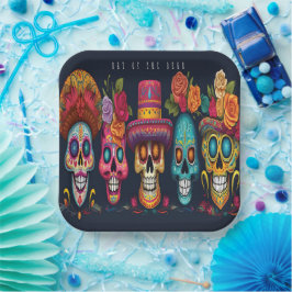 Party des Toten Tages Zucker Weihnachtsfeiertag Pappteller