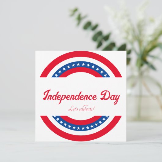 Party des US Flagge zur Unabhängigkeit Einladung (Stehend Vorderseite)