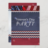 Party des Veterans Tagespatriotisch Einladung (Vorne/Hinten)