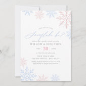 Party des Wintergeschlechts Snowflake Einladung (Vorderseite)