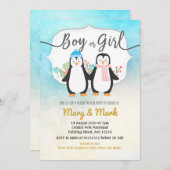 Party des Winterpinguin Einladung (Vorne/Hinten)