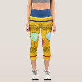 Party Design mit Balloons und Blume Capri Leggings (Vorderseite)