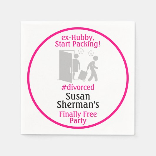 Party Design Scheidung endlich frei Dekoration Ros Serviette (Vorderseite)