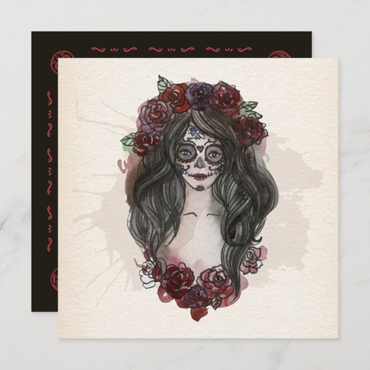 Party Dia de los Muertos | Einladung (Vorne/Hinten)