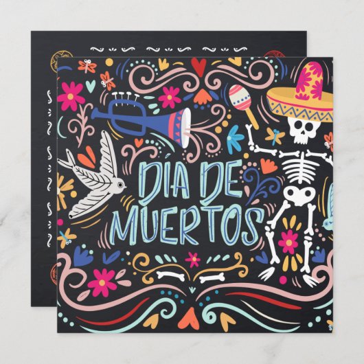 Party Dia de los Muertos | Einladung (Vorne/Hinten)