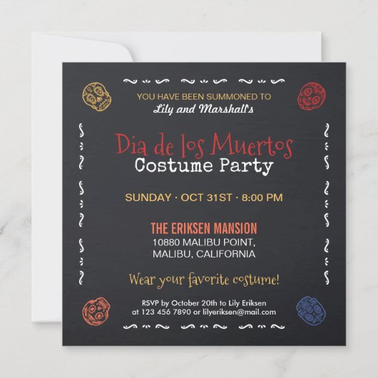 Party Dia de los Muertos | Einladung (Rückseite)