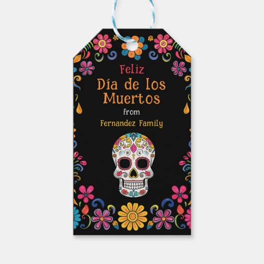💀 🎉 Party Día de Muertos Geschenkanhänger (Vorderseite)