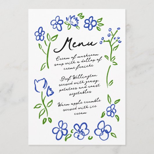 Party-Dinner-Menü auf der Hand Menükarte (Vorderseite)