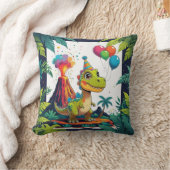 Party Dino Pillow - Volkskunst Kissen (Decke)