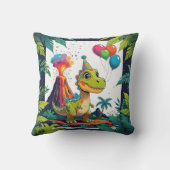 Party Dino Pillow - Volkskunst Kissen (Rückseite)