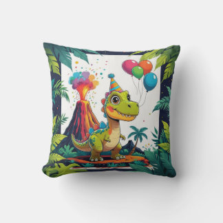 Party Dino Pillow - Volkskunst Kissen