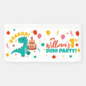 Party Dino zum 1. Geburtstag farbig Banner (Horizontal)