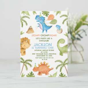 Party Dinosaur 1. Geburtstag Einladung