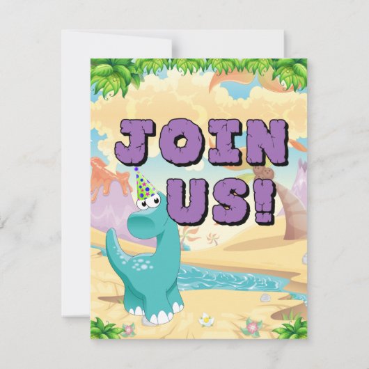 Party Dinosaur Einladung (Rückseite)