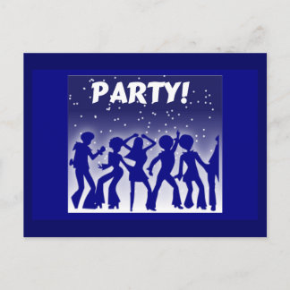 Party Disco Dancers Einladungspostkarte