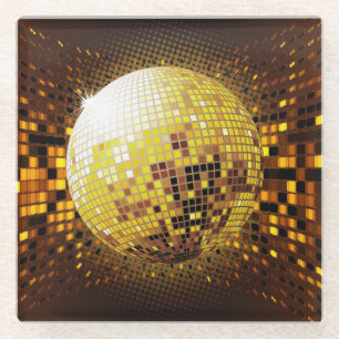 Party Disco: Vintage Leuchten. Glasuntersetzer