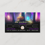 Party DJ Dance Magic Forest Lights Business Card Visitenkarte (Rückseite)