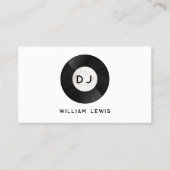 Party DJ Deejay Retro Vinyl Record QR Code Visitenkarte (Vorderseite)