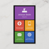 Party DJ Disk Jockey - Farbenfrohe Tiles Creative Visitenkarte (Rückseite)