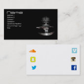 Party DJ-Geschäftskarte mit Sozialikonen Visitenkarte (Vorne/Hinten)