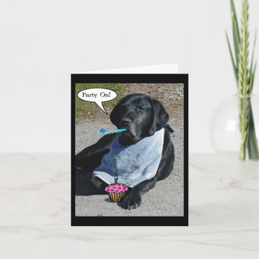 Party Dog Card - "Boone" Karte (Vorderseite)