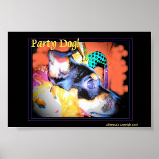 Party Dog Louisiana Mardi Gras Poster