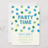 Party Dots Kindergeburtstag Einladung (Vorderseite)