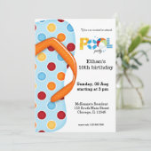 Party dreh Flop Pool Einladung (Stehend Vorderseite)