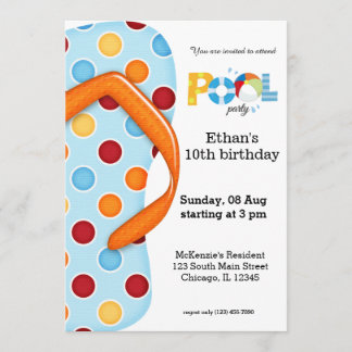 Party dreh Flop Pool Einladung