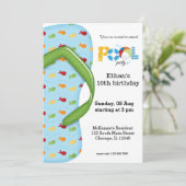 Party dreh Flop Pool Einladung (Stehend Vorderseite)