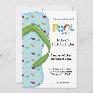 Party dreh Flop Pool Einladung