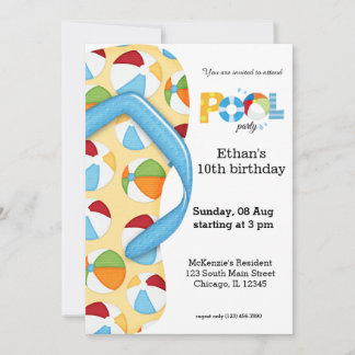 Party dreh Flop Pool Einladung