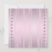 Party Dress Pearls Pink Quinceanera Einladung (Rückseite)