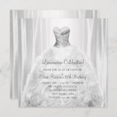 Party Dress White Quinceanera Einladungen (Vorne/Hinten)