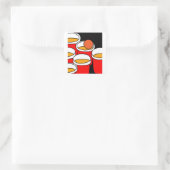 Party Drink Game Beerpong Beer Pong Quadratischer Aufkleber (Tasche)