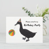 Party Duck Birthday Einladung (Stehend Vorderseite)
