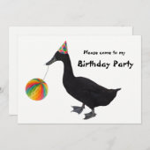 Party Duck Birthday Einladung (Vorne/Hinten)