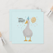 Party Duck Puff: Einen Geburtstag ersticken Karte (Vorderseite/Rückseite Beispiel)