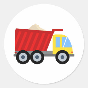 Party Dump Truck Geburtstag Runder Aufkleber