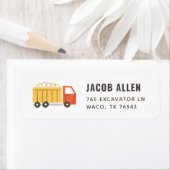 Party Dump Truck Rückgabeadresse Etikett (Insitu)