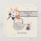 Party-Dusche für Marine und Coral Bridal Einladung (Vorne/Hinten)