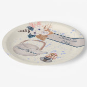 Party-Dusche Navy und Coral Bridal Pappteller (Schrägansicht)