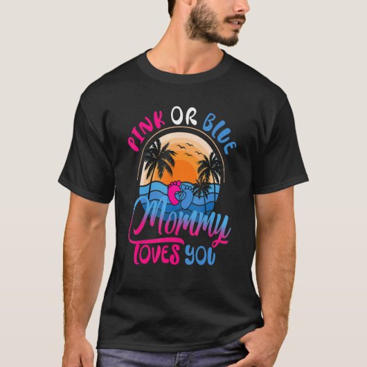 Party Dusche Rosa oder blaue Mommy Liebe T-Shirt (Vorderseite)