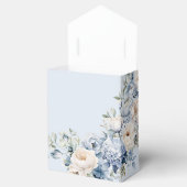 Party Dusty Blue Watercolor Elfenbeinfarbene Blume Geschenkschachtel (Geöffnet)