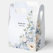 Party Dusty Blue Watercolor Elfenbeinfarbene Blume Geschenkschachtel (Geöffnet)