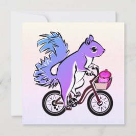 Party Eichhörnchen Fahrradfahren Feiertagskarte
